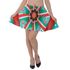 Christmas Kaleidoscope Velvet Skater Skirt