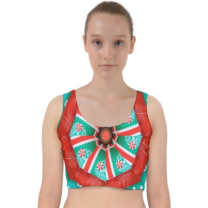 Christmas kaleidoscope Velvet Racer Back Crop Top