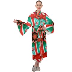 Christmas Kaleidoscope Maxi Velour Kimono by artworkshop