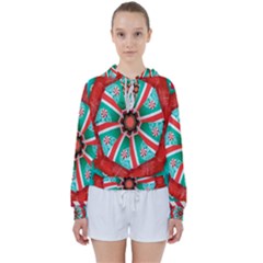 Christmas Kaleidoscope Women s Tie Up Sweat by artworkshop