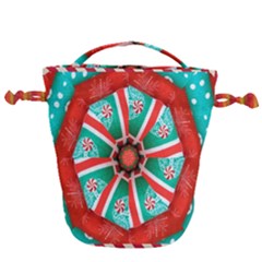 Christmas Kaleidoscope Drawstring Bucket Bag by artworkshop