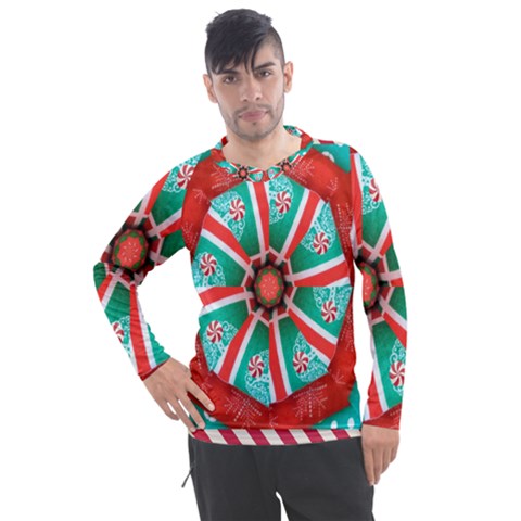 Christmas Kaleidoscope Men s Pique Long Sleeve Tee by artworkshop