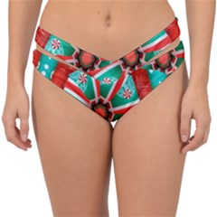 Christmas Kaleidoscope Double Strap Halter Bikini Bottom