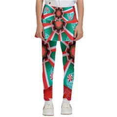 Christmas Kaleidoscope Kids  Skirted Pants by artworkshop