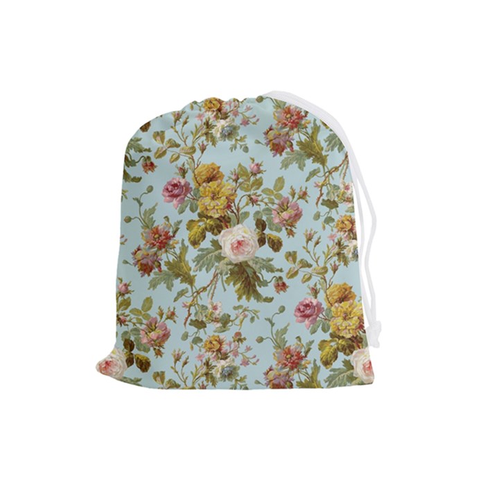 Flowers Vintage Floral Drawstring Pouch (Large)