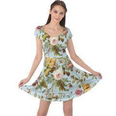 Flowers Vintage Floral Cap Sleeve Dress by artworkshop