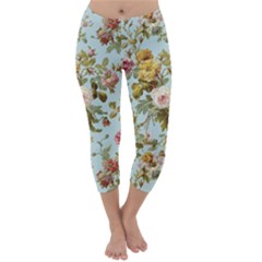 Flowers Vintage Floral Capri Winter Leggings 