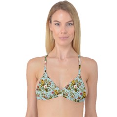 Flowers Vintage Floral Reversible Tri Bikini Top by artworkshop