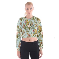 Flowers Vintage Floral Cropped Sweatshirt