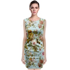 Flowers Vintage Floral Sleeveless Velvet Midi Dress