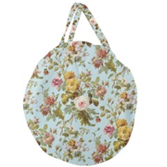 Flowers Vintage Floral Giant Round Zipper Tote by artworkshop