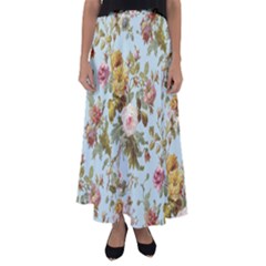 Flowers Vintage Floral Flared Maxi Skirt by artworkshop