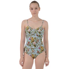 Flowers Vintage Floral Sweetheart Tankini Set by artworkshop