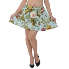 Flowers Vintage Floral Velvet Skater Skirt