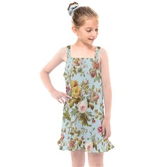 Flowers Vintage Floral Kids  Overall Dress by artworkshop