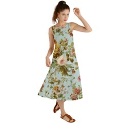 Flowers Vintage Floral Summer Maxi Dress by artworkshop