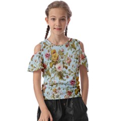 Flowers Vintage Floral Kids  Butterfly Cutout Tee by artworkshop