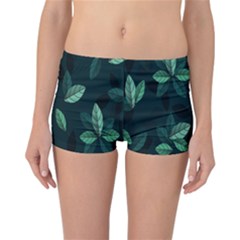 Leaves Pattern Reversible Boyleg Bikini Bottoms by artworkshop