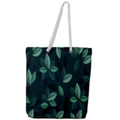 Leaves Pattern Full Print Rope Handle Tote (large)