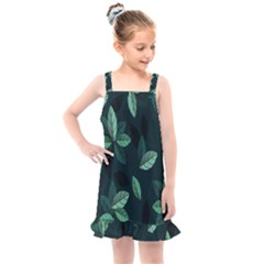 Leaves Pattern Kids  Overall Dress by artworkshop