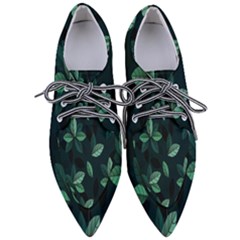 Leaves Pattern Pointed Oxford Shoes by artworkshop