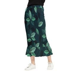 Leaves Pattern Maxi Fishtail Chiffon Skirt by artworkshop