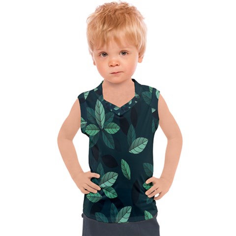 Leaves Pattern Kids  Sport Tank Top by artworkshop