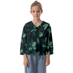 Leaves Pattern Kids  Sailor Shirt by artworkshop