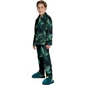 Leaves Pattern Kids  Long Sleeve Velvet Pajamas Set View2