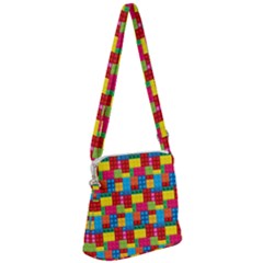 Lego Background Zipper Messenger Bag by artworkshop