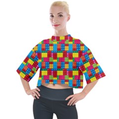 Lego Background Mock Neck Tee