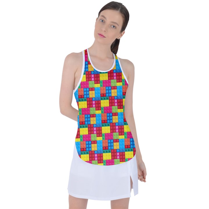 Lego Background Racer Back Mesh Tank Top