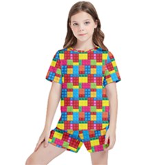 Lego Background Kids  Tee And Sports Shorts Set