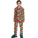 Lego Background Kids  Long Sleeve Velvet Pajamas Set View1