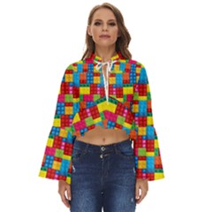 Lego Background Boho Long Bell Sleeve Top by artworkshop