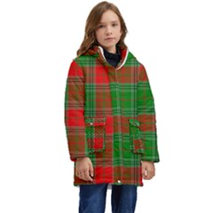 Lumberjack Plai Kid s Hooded Longline Puffer Jacket by artworkshop