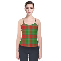 Lumberjack Plai Velvet Spaghetti Strap Top