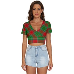 Lumberjack Plai V-neck Crop Top