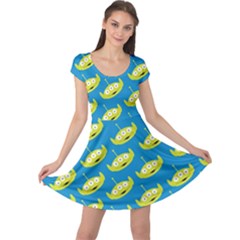 Pattern Aliens Cap Sleeve Dress by artworkshop