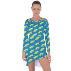 Pattern Aliens Asymmetric Cut-out Shift Dress by artworkshop