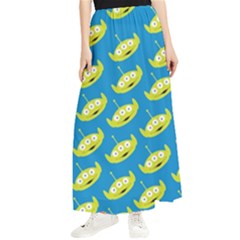 Pattern Aliens Maxi Chiffon Skirt by artworkshop