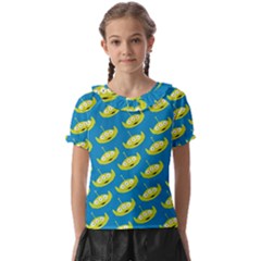 Pattern Aliens Kids  Frill Chiffon Blouse