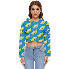 Pattern Aliens Women s Lightweight Cropped Hoodie by artworkshop