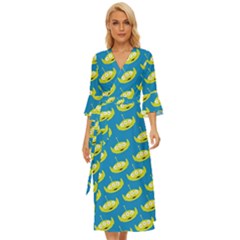 Pattern Aliens Midsummer Wrap Dress by artworkshop