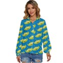 Pattern Aliens Women s Long Sleeve Button Down Shirt View1