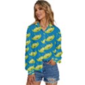 Pattern Aliens Women s Long Sleeve Button Down Shirt View2