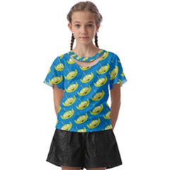 Pattern Aliens Kids  Front Cut Tee