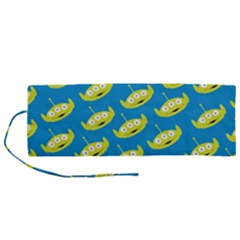 Pattern Aliens Roll Up Canvas Pencil Holder (m) by artworkshop