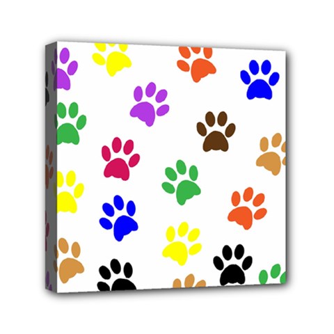 Pawprints Mini Canvas 6  X 6  (stretched) by artworkshop