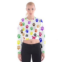 Pawprints Cropped Sweatshirt